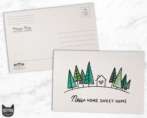 Moving to the Woods Change of Address Announcement Cards - 46 Postcards