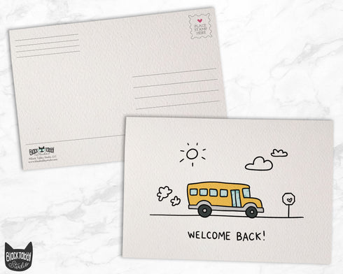 School Bus Welcome Back to School - 48 Postcards