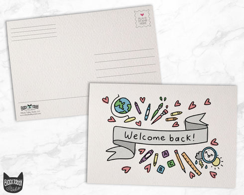 School Supplies Welcome Back to School - 48 Postcards