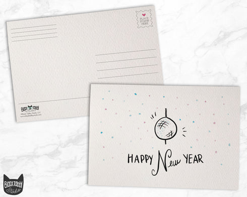 New Year Disco Ball Drop - 46 Postcards
