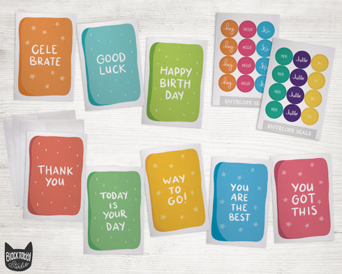 Friends & Co-Workers Collection - 24 Cards with Envelopes & Seal Stickers