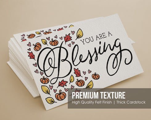 Fall Blessings Flat Table Place Cards - 48 Mini Notes