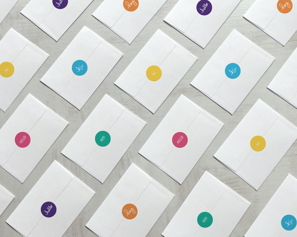 Cute & Colorful Hello Sticker Seals for Envelopes & Stationery – Black ...
