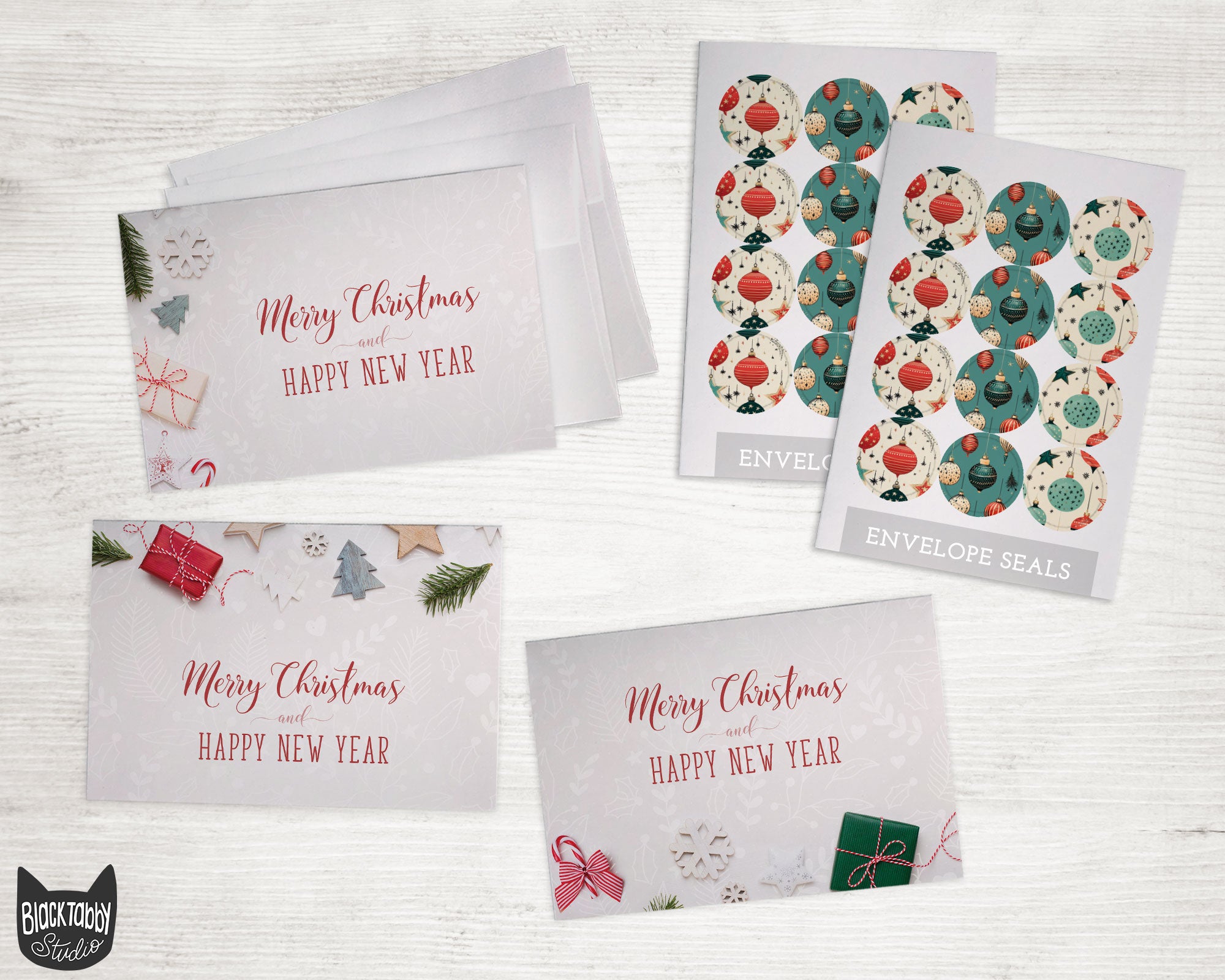 Weihnachtskarten Set – 24 Karten Mit Umschlägen, 100% Recycelt, 12,4x17,1 Cm