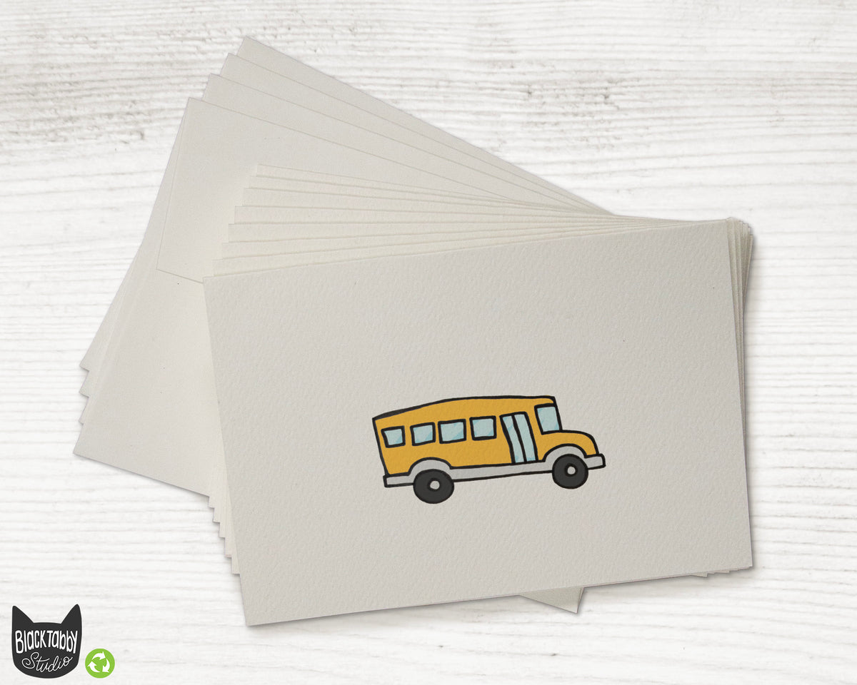 Bus Rider Note School Bus - Note Cards – Black Tabby Studio