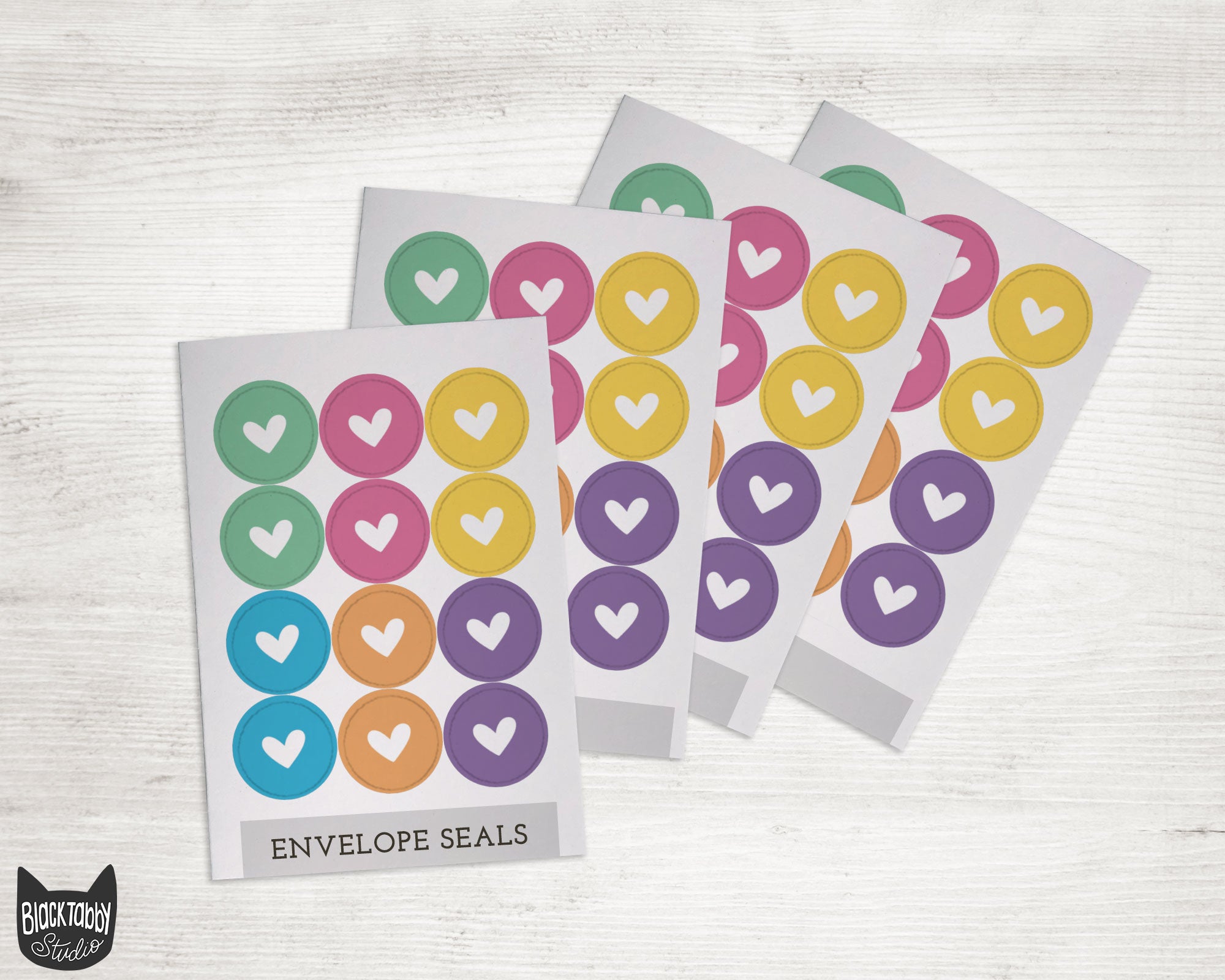 Cute & Colorful Thank You Sticker Seals for Envelopes & Stationery – Black  Tabby Studio