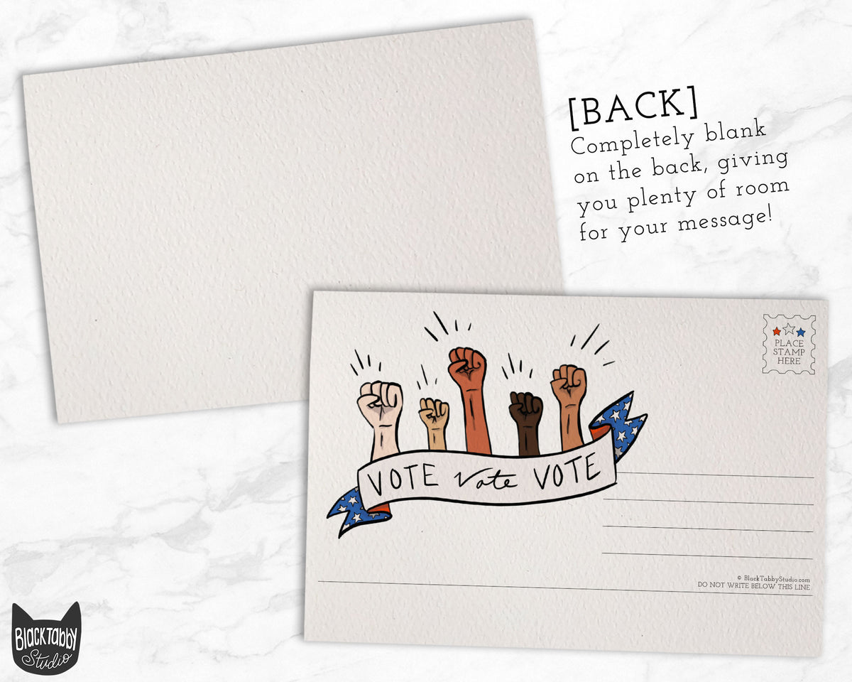 Vote Election Campaign Cards - 100 Postcards – Black Tabby Studio